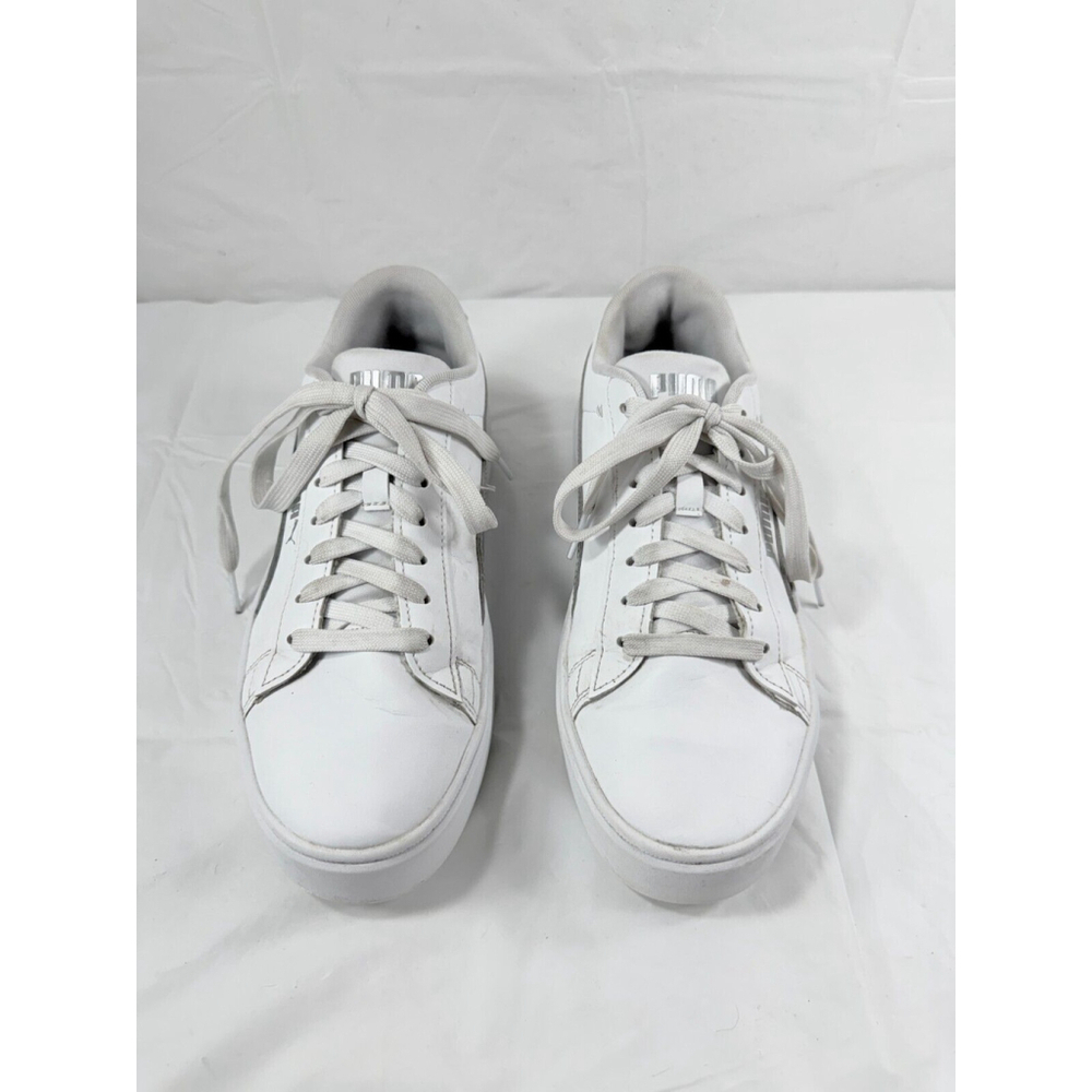 PUMA Karmen Space Metallics Women's Trainers SIZE 8 WHITE SILVER